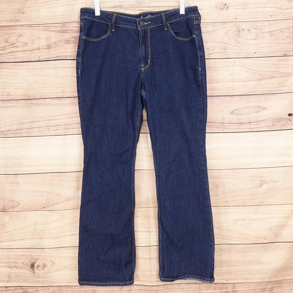 Old Navy Mid-Rise Wow Boot-Cut Jeans Womens 12 Short Blue Wash Stretch 32x27